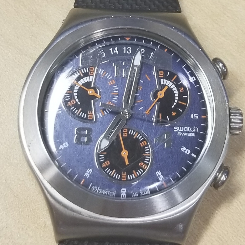 Mens swatch irony stainless steel watch